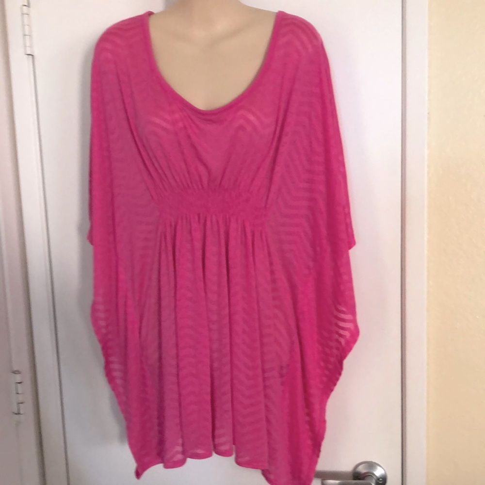Pink coverup (Walmart?) sheer exclntCon XL Cotton